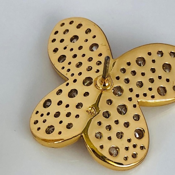 NEW Kate Spade Gold & Crystal Butterfly Statement Earrings - Picture 3 of 7